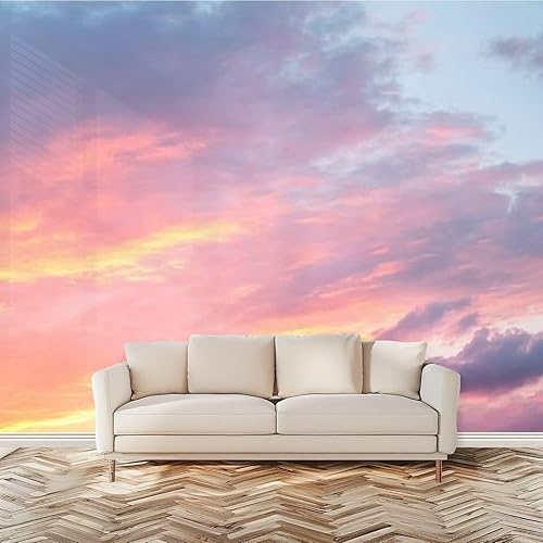 Miniatura 10 de Mural de pared retro de los años 70, puesta de sol abstracto, arco iris, onda, groovy, autoadhesivo, adhesivo para despegar y pegar, calcomanía de