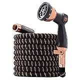 Pocket Hose Copper Bullet With Thumb Spray Nozzle AS SEEN ON TV Expands to 100 ft, 650psi 3/4 in Solid Copper Anodized Aluminum Fittings Lead-Free Lightweight No-Kink Garden Hose