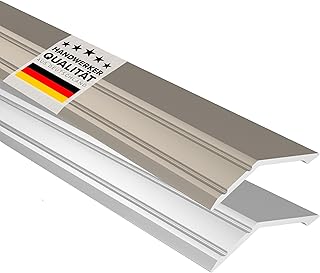 D-TACK Rampenprofil selbstklebend | Übergangsschiene für Bodenbeläge | Höhenausgleichsprofil aus eloxiertem Aluminium | Rampenleiste (Titan, 14 mm x 1 m)
