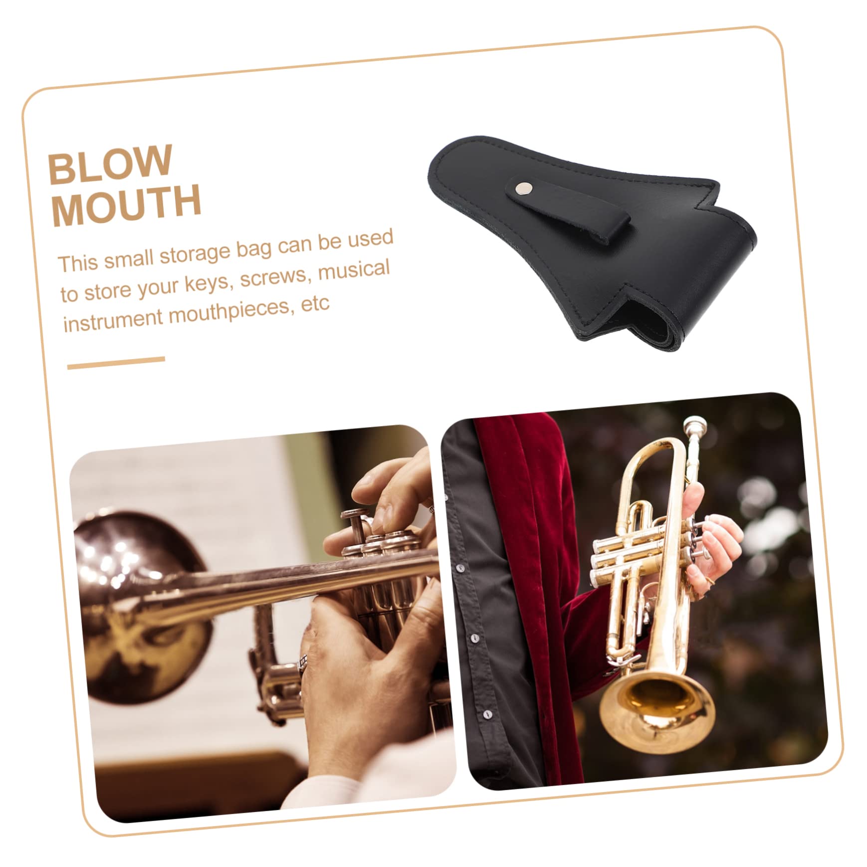 VICASKY Leather Storage Bag for Horn Protector Non-slip Ideal for Long Term Use Black