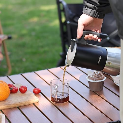 Miniatura 10 de Sivaphe Cafetera espresso de acero inoxidable para estufa de 4 tazas, soporte de inducción, olla Intaliana Moka de 10 onzas, cafetera cubana