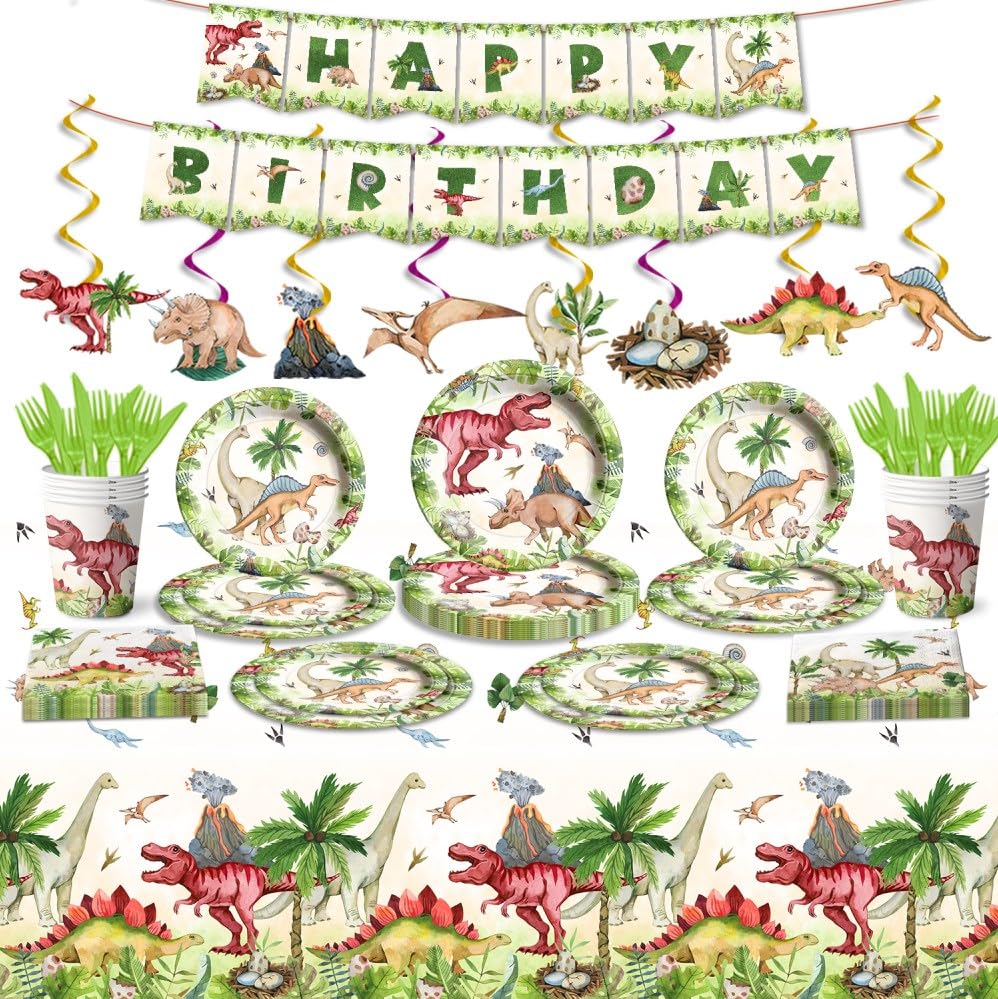 Dinosaur Birthday Party Supplies 142Pcs Jurassic Dinosaur Theme dinosaur-birthday-party-supplies-142pcs-jurassic-dinosaur-theme
