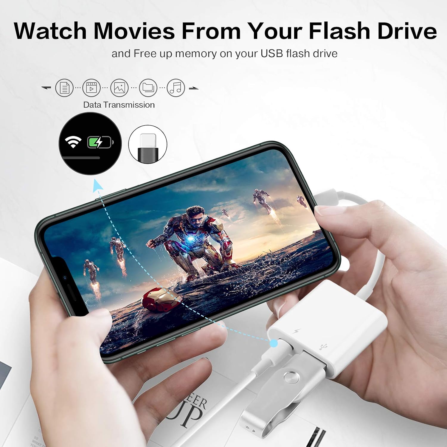 SUNTRSI USB Camera Adapter with Charging Port, Portable USB Female OTG Adapter Compatible for iPhone iPad, iPad to USB Adapter Plug and Play Support Card Reader