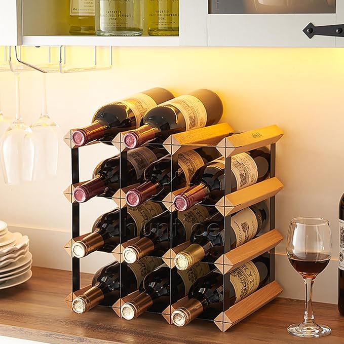 Soporte para Vino VITIWEDTY, Madera de Pino, 42 Botellas, Marrón miniatura 2