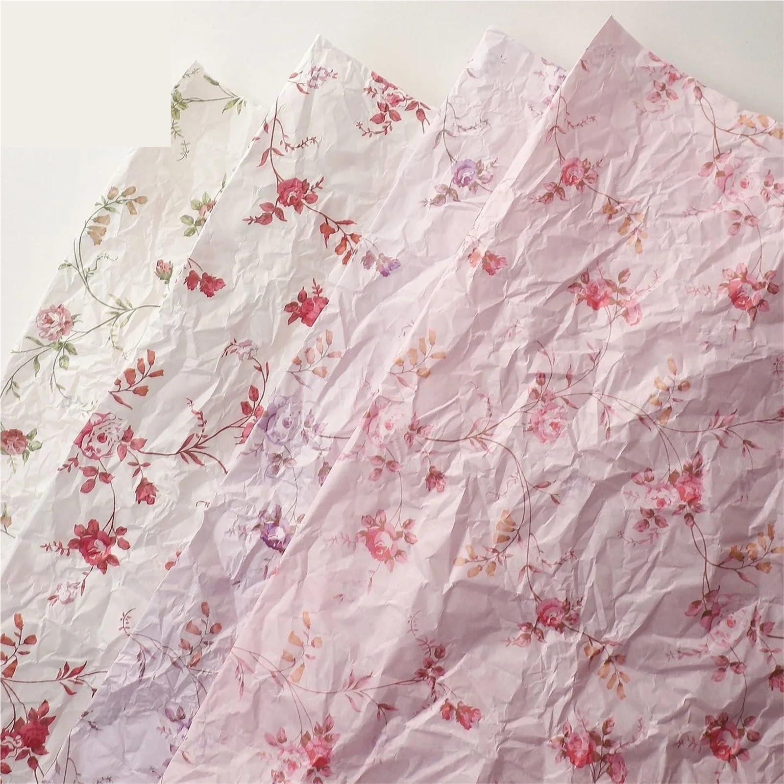 Carta Velina Carta arrotolata foderata a mano | Confezione da 20 pezzi di bouquet di fiori floreale(Style D)