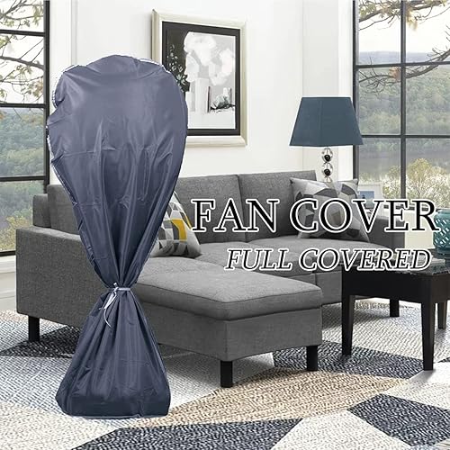 Miniatura 9 de J&C Cubierta de ventilador 420D para ventilador, cubierta impermeable para ventiladores de piso, cubierta de ventilador de pedestal, protección de