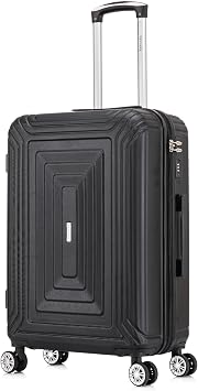 24" Medium Suitcase Check in Suitcase Super Lightweight 4 Wheel Dual Spinner ABS Hard Shell Luggage with Built in Combination Lock for 15 to 20kg 65 Litre