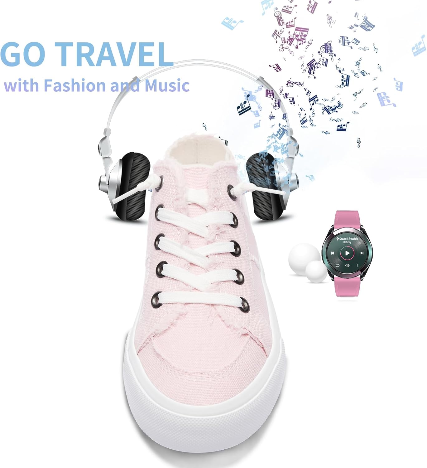 Obtaom Women Canvas Mules Memory Foam Clipper Fashion Sneakers Comfortable Slip-On Mule Backless Holiday Shoes - Image 7