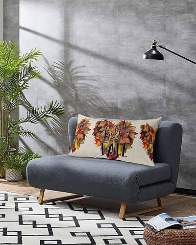 Miniatura 3 de Fundas de almohada de tamaño King con hojas de otoño y otoño, fundas de almohada suaves decorativas para sofá de cuerpo largo, funda de cojín lumbar