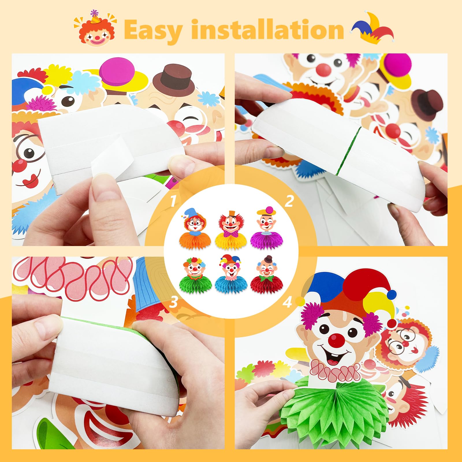 2 Pièces Décoration Carnaval Décoration De Clown Décoration Murale à Suspendre Pour Carnaval Pendentif De Pied RéTractable De Clown,Convient Aux