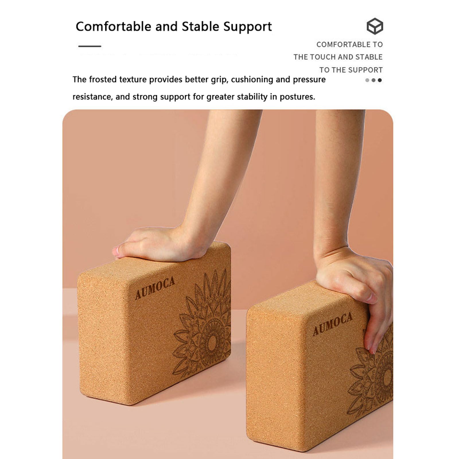 Yoga-Blöcke 2er Set Sonnenblume Yoga Block Kork rutschfest umweltfreundlich Blöcke Klötze Natürliche Yogablöcke Bietet Unterstützung und Stabilität für Fitness Pilates Stretching und Meditation