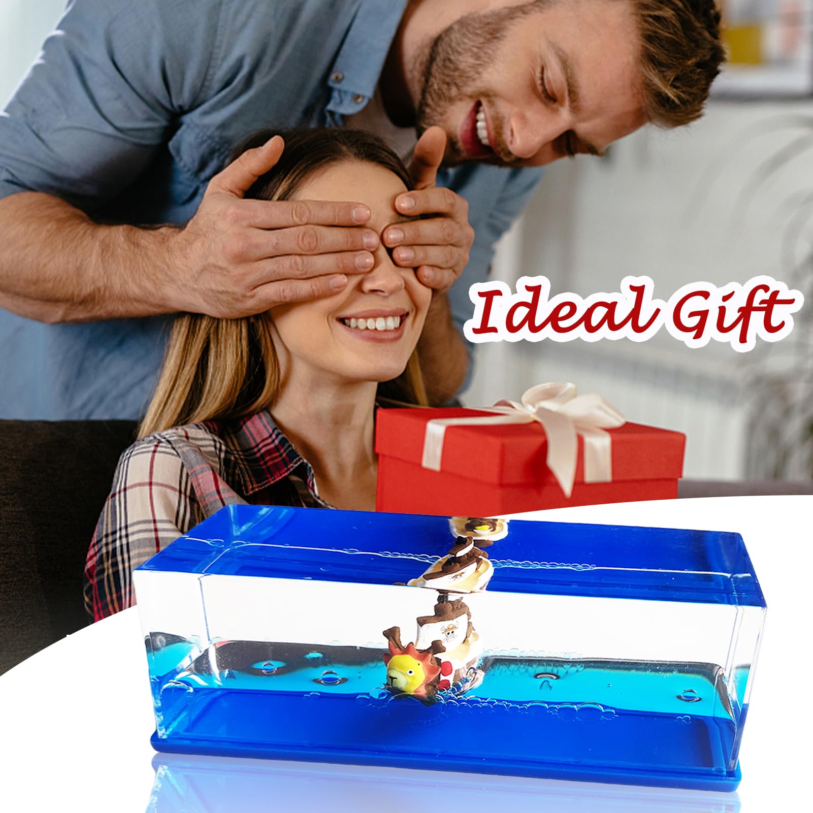 Ycaaeo Yolcu gemisi One Piece Fluid Drift şişe "Thousand Sunny" Ship Fluid Drift Bottle, tek kutuda batmayan tekne, korsan gemi dekorasyonu, ev, araba, vitrinler, masa dekorasyonu için bir gemi