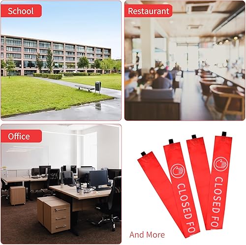 Miniatura 4 de Letrero de limpieza con extremos magnéticos, 4 unidades, con cierre rojo, para limpieza en marcha, letrero magnético para puerta de 42 x 3.5