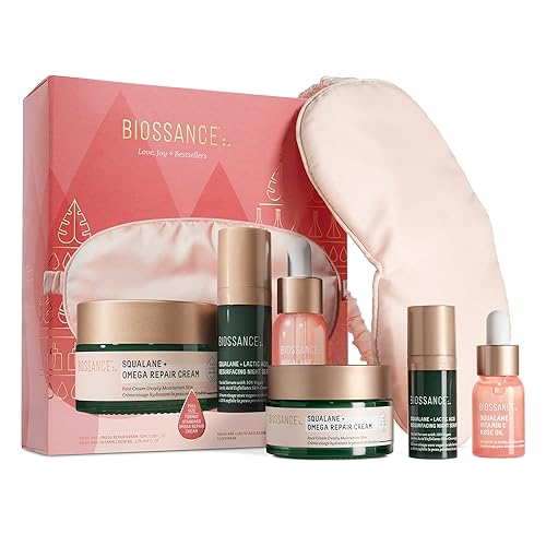 Biossance Love Joy  Bestsellers Set Crema reparadora Omega de tamaño completo 169 onzas  aceite de rosa de vitamina C de tamaño viaje 4 oz  suero disponible en Yaxa Colombia
