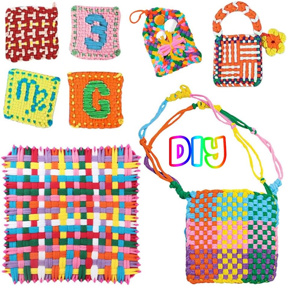 Quimoy Weaving Loom Kit, Potholder Loom Kit Crafts Gift for Girls Ages 6 7 8 9 10 11 12, Easy Pot Holder Loom Knitting Activity for Beginners, 216 Craft Loops - Image 5