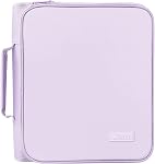 SUNEE Zippered Binder Bag with Handle, 2-Inch 3-Ring O-Ring, 500-Sheet Capacity, Includes Zip Pocket, 5-Tab Expanding File Folder, Multi-Pocket Organizer Binder for Middle School, Black