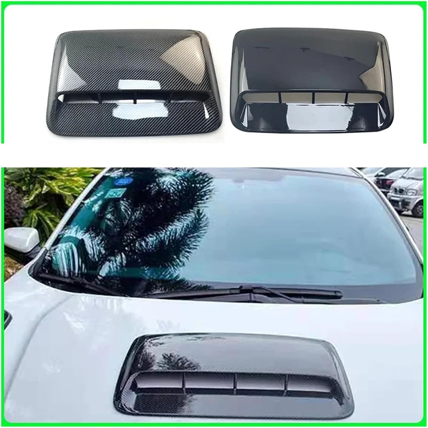 Compatible For BMW Audi Benz Car Tuning Hood Car Air Flow Intake Hood Scoop Vent Bonnet Decorative Car Air Intake 4x4 Accessories(Glossy Black) image 2