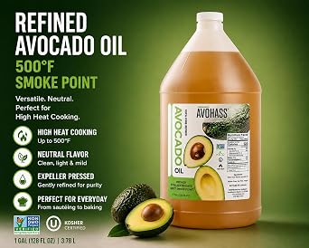 Avohass Avocado Oil for High Heat Cooking, 1 Gallon (128 fl oz)