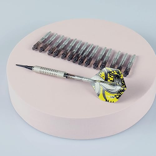 Vista 10 de CyeeLife Ejes de dardos transparentes de aluminio y plástico, 15 piezas (5 juegos) 1.378 in/1.890 in