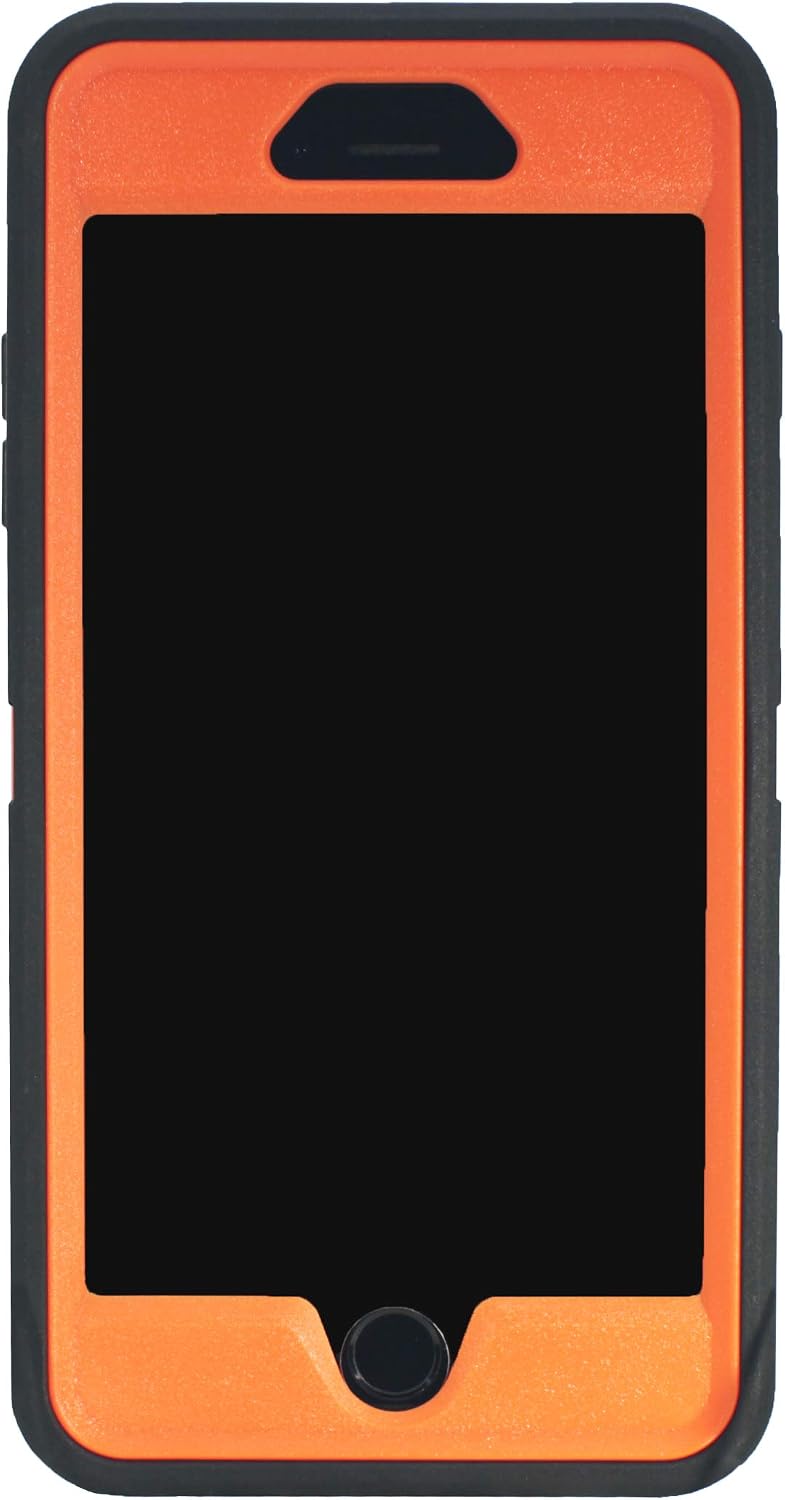 Hand-e Muscle Series Belt Clip Case for Apple iPhone 6/6s Plus (5.5”) // Triple Layer Protective Defender Cover w Screen Protector & Holster & Kickstand // Drop-Proof, Shock-Proof – Camouflage/Orange