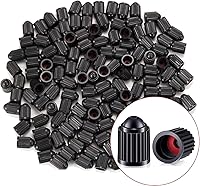 Vista 10 de KURAMI - 100 tapones de vástago de válvula de neumático+100 piezas de repuesto de núcleos de válvula de neumático para automóvil, camión