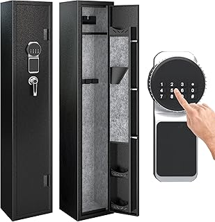 KAER Gun Safes Rifle Digital Quick Access Firearm Safe with 180-Degree Full Access Door and Removable Shelf for 2 Home Rifles with Pistols Rack - KAER