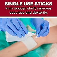 Vista 6 de Dealmed Aplicadores de madera con punta de algodón de 6 pulgadas, 200 aplicadores estériles con punta de algodón para aplicación de medicamentos