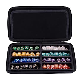 SIQUK Dice Case DND Dice Box Dice Storage Case Dice Organizer Holder with Handle Removable Slotted Tray Holds 8 Sets DND Dice for Dungeons & Dragons and Other RPG Table Games, Pure Violet