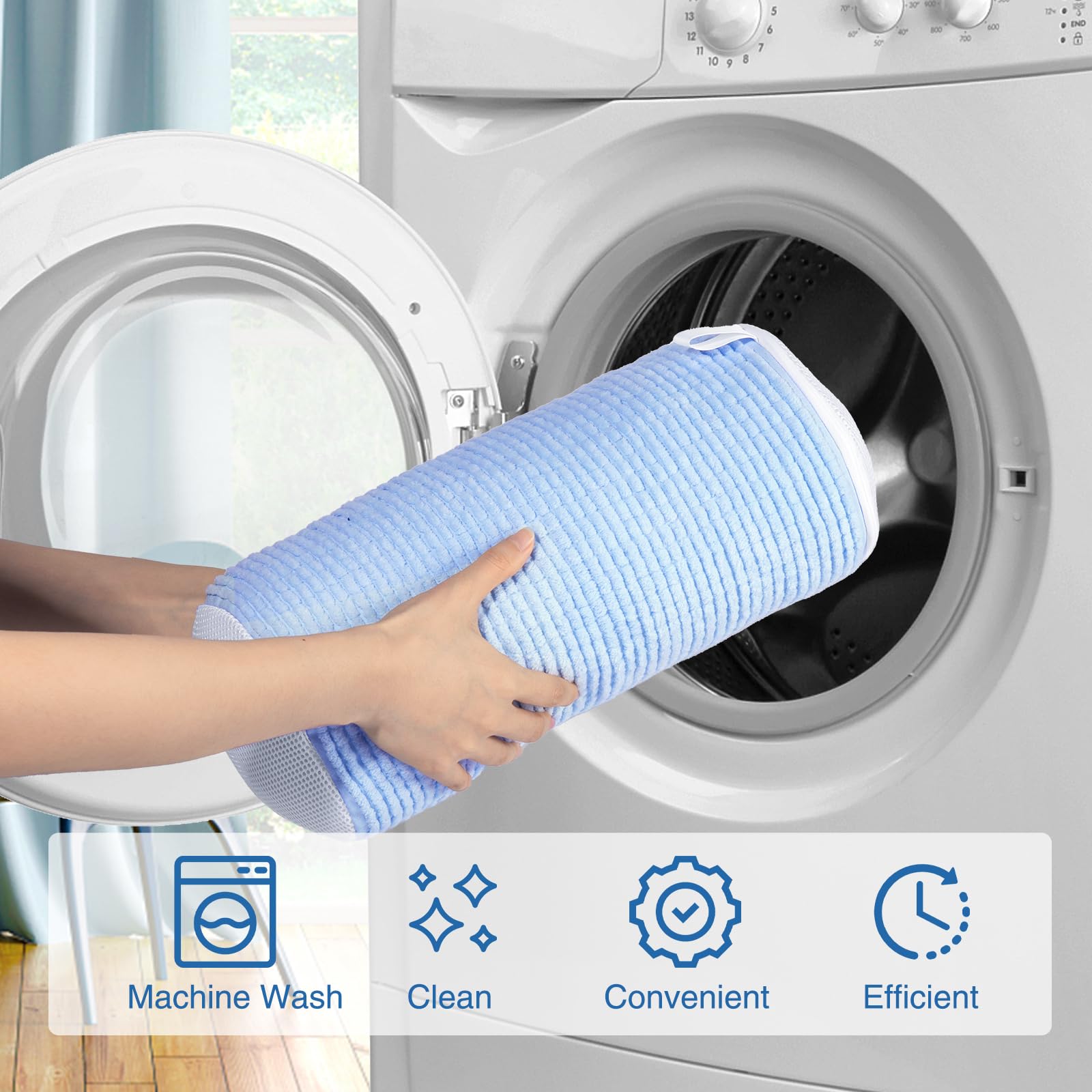Teletrogy 2 Pezzi Sacchetti per Scarpe Lavanderia Sacchetto Scarpe con Tendiscarpe Regolabili, Borsa da Biancheria per Scarpe, Borse per Lavaggio Scarpe, Riutilizzabile e Anti-deformazione Blu