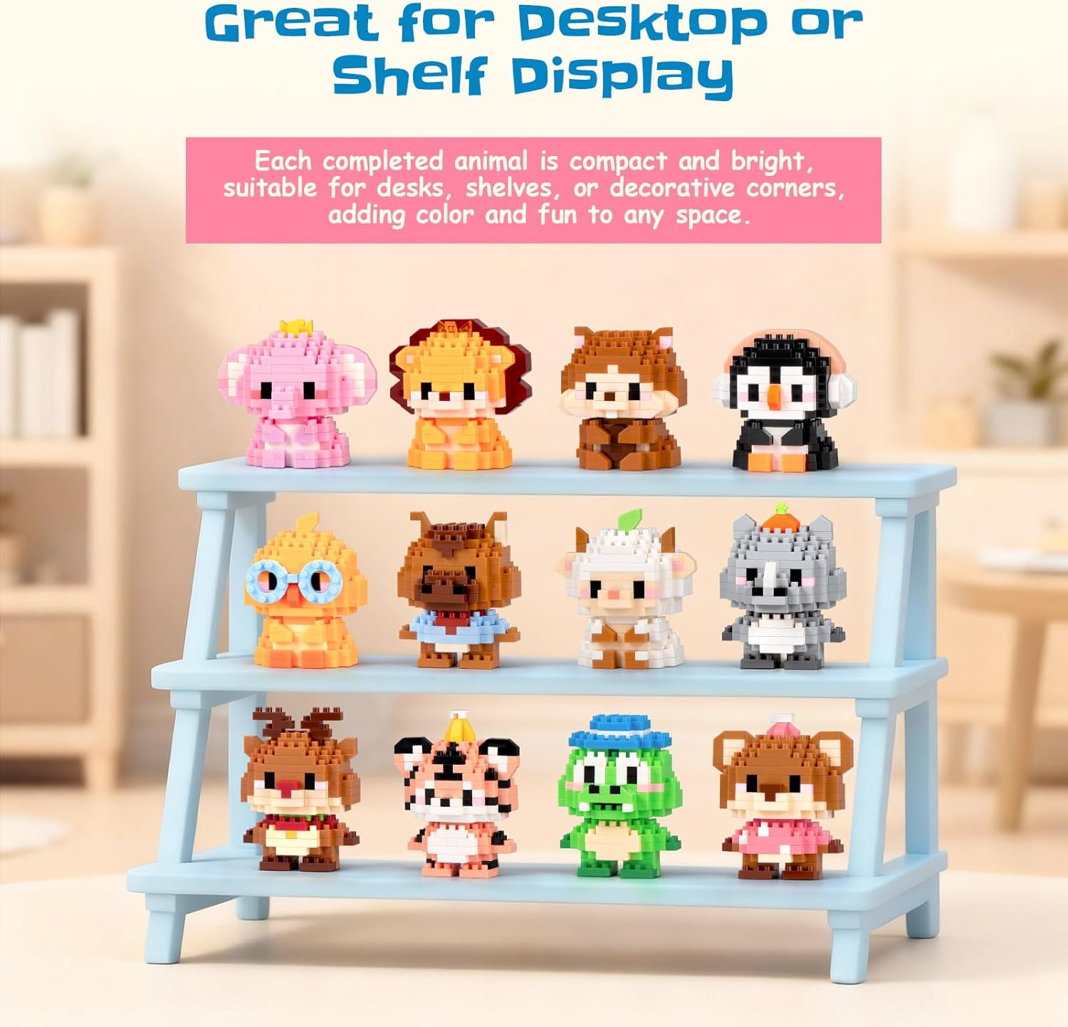 Party Favors Micro Animal Building Sets Easter 12 Pack Punch Box Surprise Mini Builds Goodie Bag Stuffers Gift Christmas Birthday Ages 14+