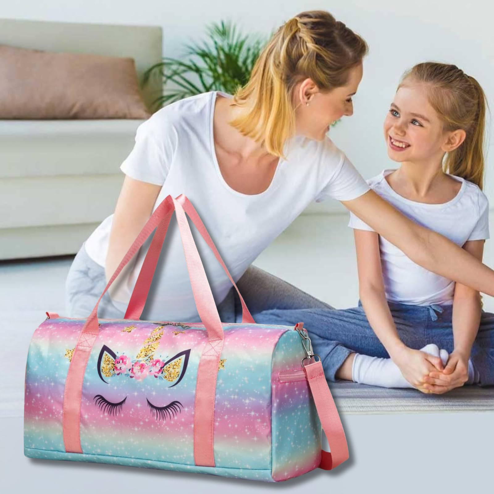 Suweir Borsa Sportiva per Bambini Borsa da Viaggio Ragazzi Ragazze con Scomparto Impermeabile Borsa da Nuoto Weekender Borsa da Palestra Borsa da Calcio Borsa da Bagno per Viaggi, Fitness, Sport