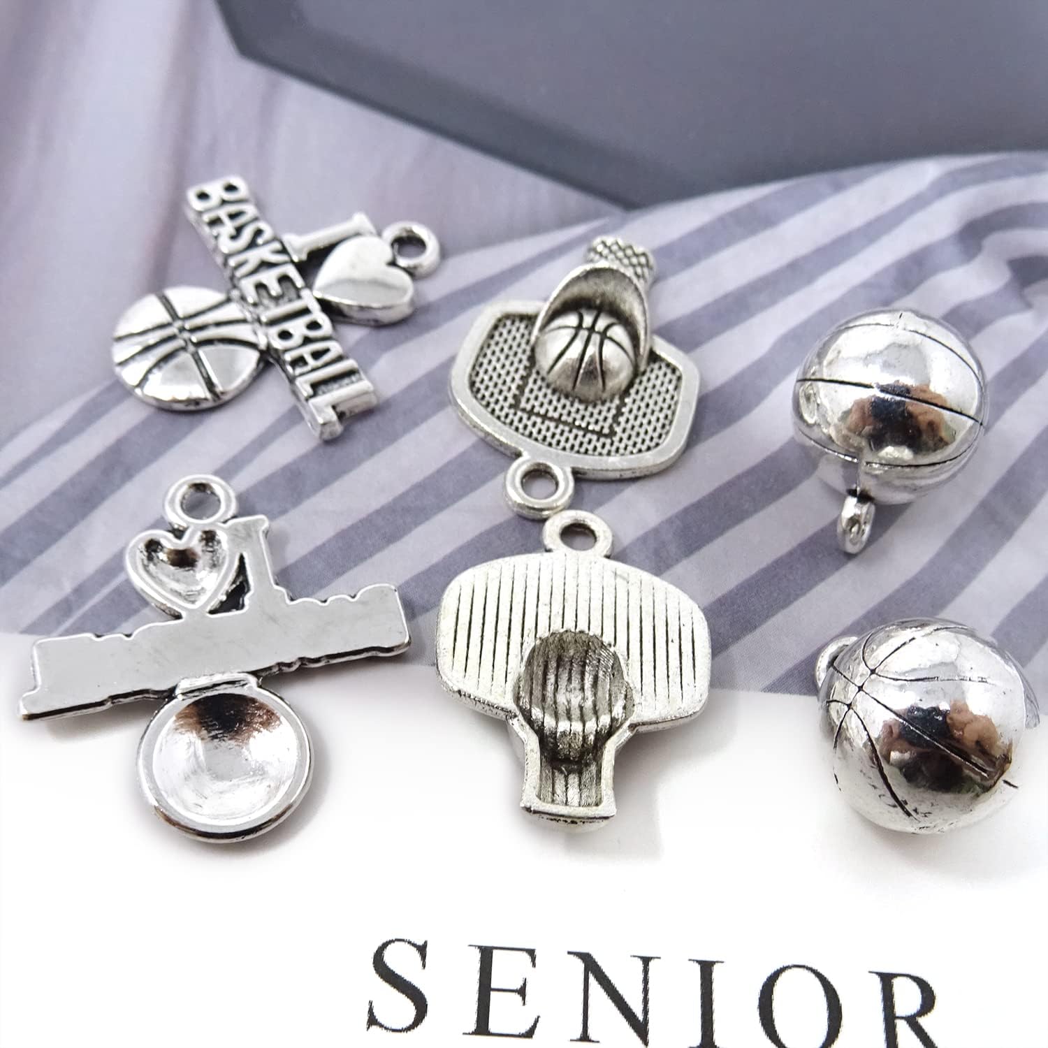 Honbay 60PCS Alloy Ball Sports Charms Basketball Hoop Pendant Collection for DIY Earring Necklace Bracelet Jewelry Crafting Making (3 Style) - Image 5