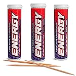 Xero Picks Energy Infused Flavored Toothpicks with Caffeine, B12 & B6-60 Picks (3 Pack- Berry)