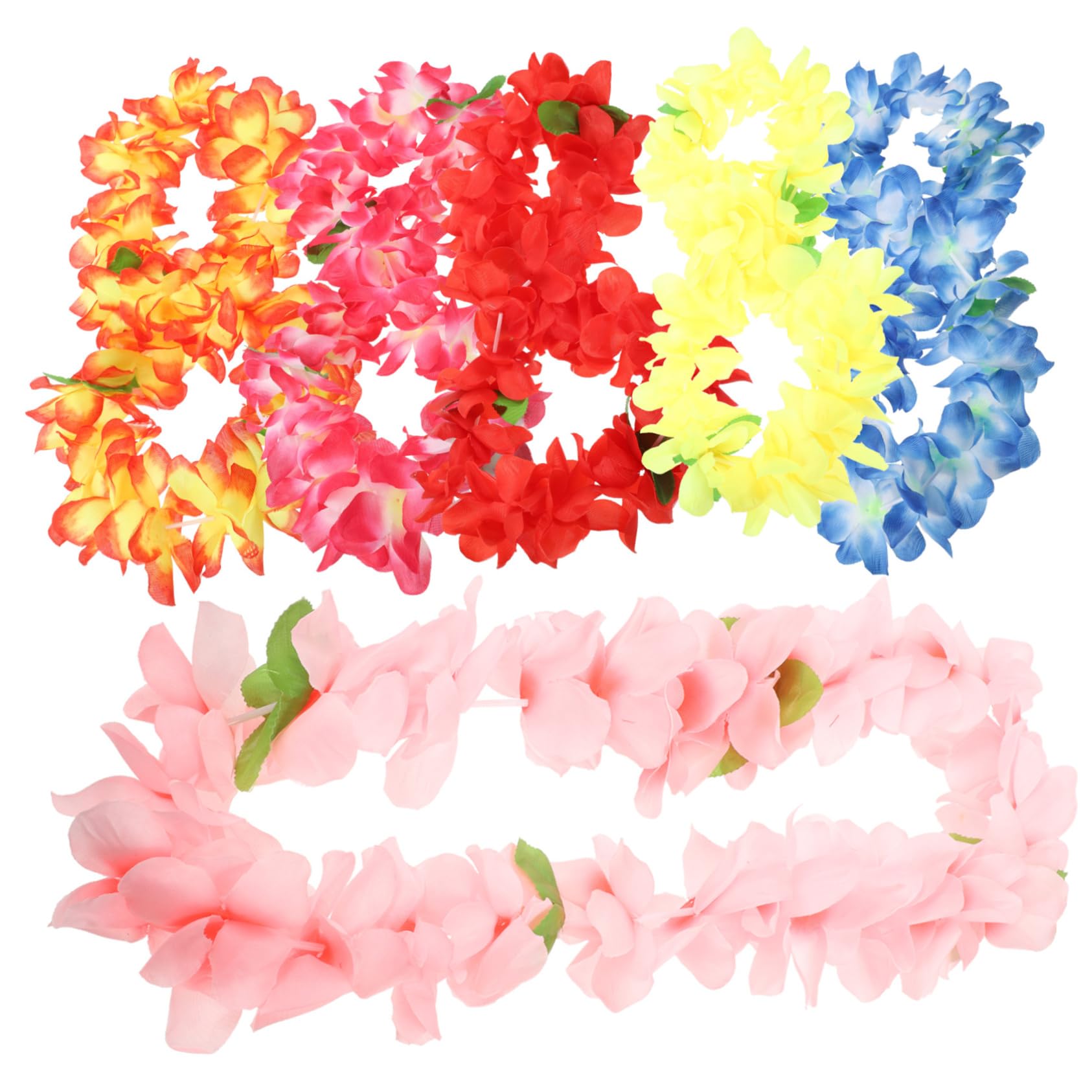 STOBAZA 18stücke Teiliges Hawaiiansches Blumenkranz Farbenfrohe Girlanden Für Strandpartys Luau-Dekoration Für Sommerfeste Und Tropische Veranstaltungen