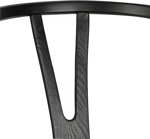 Miniatura 6 de Tomile Silla Wishbone de madera maciza, Silla Y Reposabrazos, Silla de comedor de mediados de siglo, asiento de cáñamo (Marco negro ceniza + cordón