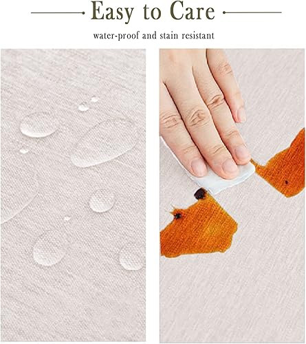 Miniatura 3 de Jeloris Mantel redondo impermeable a prueba de derrames, resistente a las manchas, sin arrugas, lavable, mantel decorativo de tela para cocina,