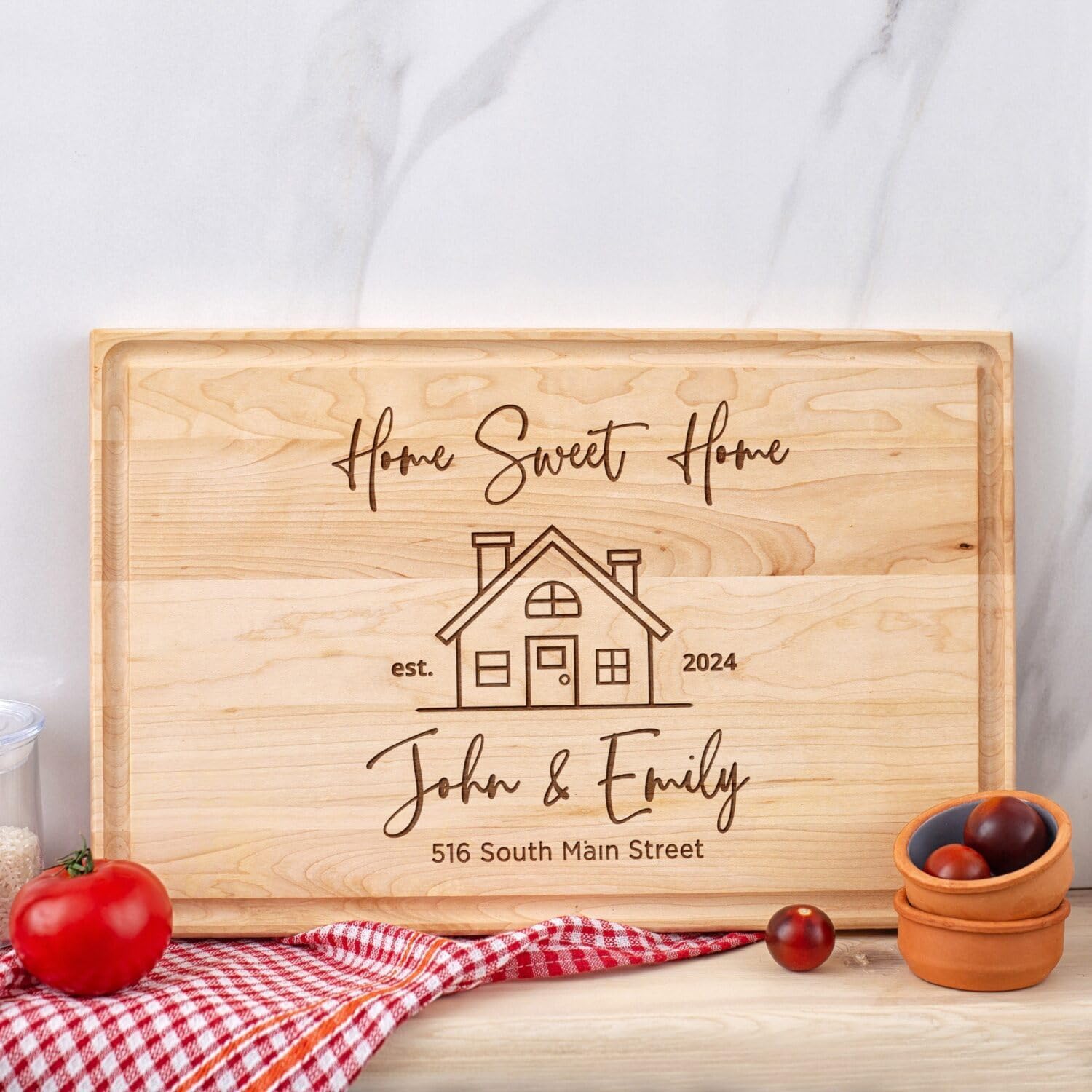 Forest Decor Personalized, New Home Cutting Board Housewarming Gift, Home Sweet Home, First Home Buyer, Realtor Closing Gifts, Logo Cutting Board, REAL ESTATE COLLECTION, Made in USA
