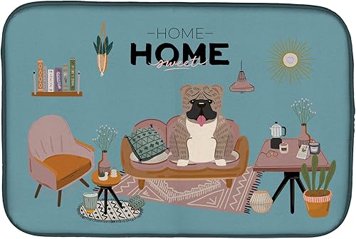 Miniatura 42 de Caroline's Treasures CK7824DDM - Tapete absorbente para secado de platos con diseño de bulldog inglés, rojo y blanco, para encimera de cocina, 14 x