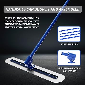 Bull Float,Stainless Steel Bull Float 48 x 8,Bull Float Concrete Tools,Concrete Bull Float with 4 X 3.8ft Bull Float Handle,Concrete Finishing Float