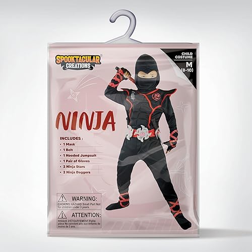 Miniatura 6 de Spooktacular Creations niños disfraz de ninja de lujo para niños con Dagas y estrellas para lanzar