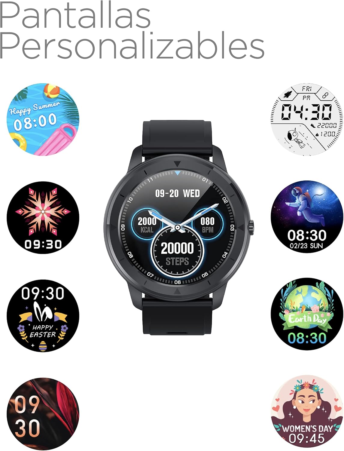 KSIX Eclipse Smartwatch with multiple customizable watch faces