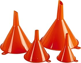 Sponsored Ad - KarZone Plastic Funnel - 4 Pack of Round Kitchen Funnels for Filling Bottles, Jars & Containers - Small Fun...
