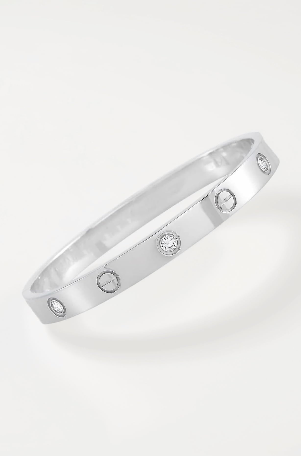 Latest Stylish Stainless Steel Crystal Gift Bracelet for Women and Girls (rrsd15743b)(Silver)
