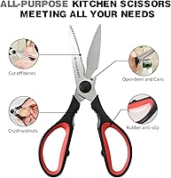 Vista 3 de Kitchen Cooking Shears Heavy Duty Kitchen Scissor with, Detachable, All Purpose Scissors, Dishwasher Safe Scissors, Serrated Blades, Nutcracker and