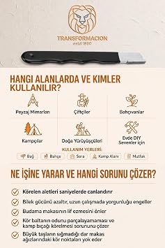 Transformacion Tungsten Çelik Mini Makas Bileme Aleti Ergonomik PVC Saplı Taşınabilir Bağ Bahçe Budama Makası Kamp Bıçağı Baltası Cep Bileyicisi Koruyucu Kapaklı El Bileyici 723522