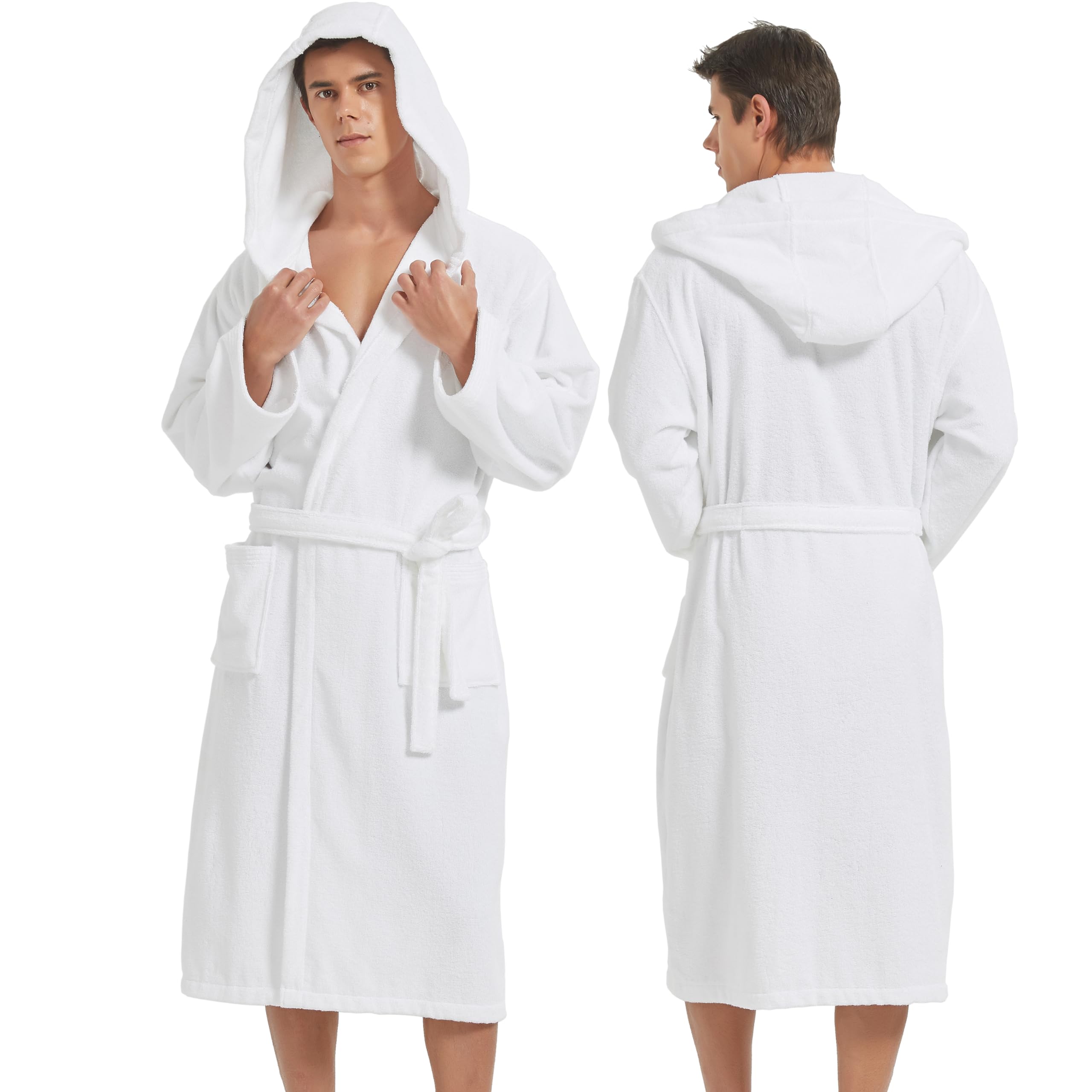 UTJZIBMen Robe-hooded Bathrobe