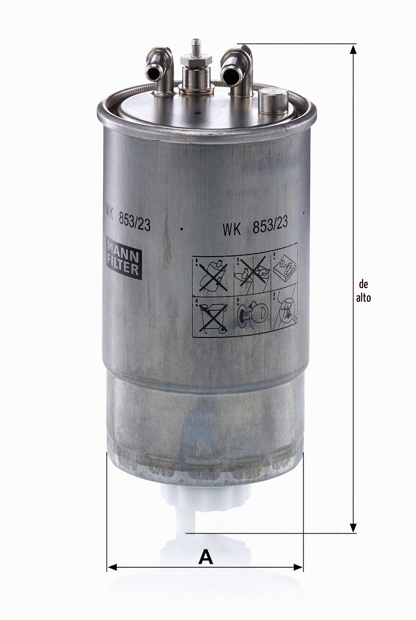 MANN-FILTER, WK 853/23 Filtro de combustible | Para Turismos, Protección sistema combustible, Protección inyectores, Combustible limpio, Calidad original OE