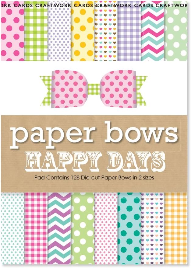 Craftwork Cards Paper Bows Pad-Happy Days, cardstock, Yellow, 22 x 16.5 x 1.2 cm
