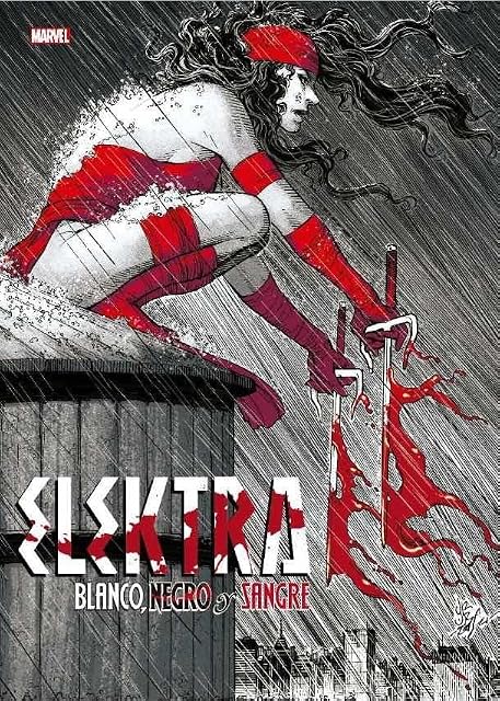 Portada de Elektra: Blanco Negro y Sangre. Marvel Treasury Edition