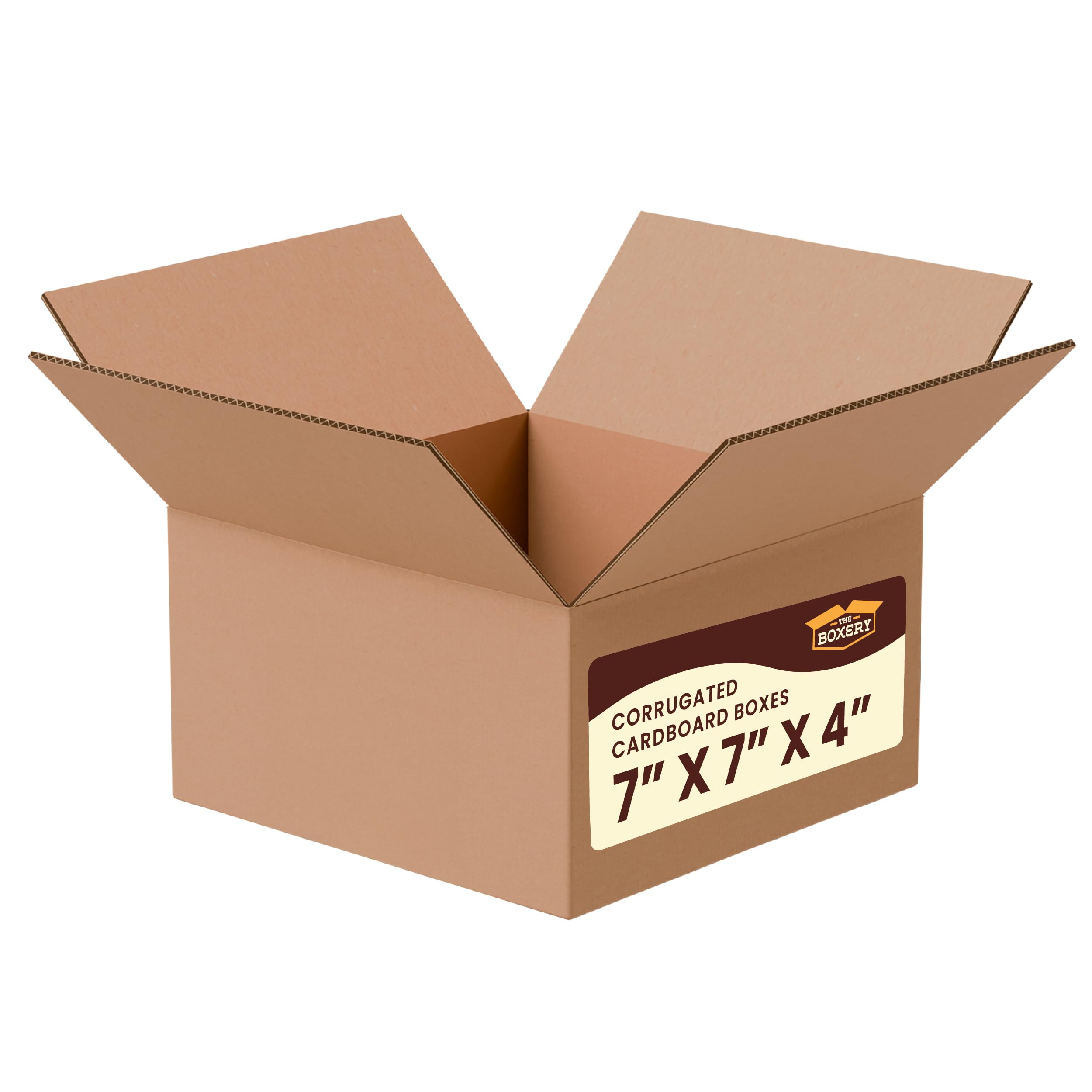 The Boxery 7"x7"x4" Corrugated Cardboard Boxes 25-Pack